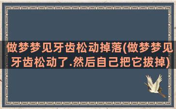 做梦梦见牙齿松动掉落(做梦梦见牙齿松动了.然后自己把它拔掉)