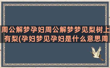 周公解梦孕妇周公解梦梦见梨树上有梨(孕妇梦见孕妇是什么意思周公解梦)