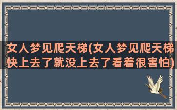 女人梦见爬天梯(女人梦见爬天梯快上去了就没上去了看着很害怕)