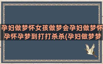 孕妇做梦怀女孩做梦会孕妇做梦怀孕怀孕梦到打打杀杀(孕妇做梦梦见怀的是女孩)