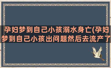 孕妇梦到自己小孩溺水身亡(孕妇梦到自己小孩出问题然后去流产了)