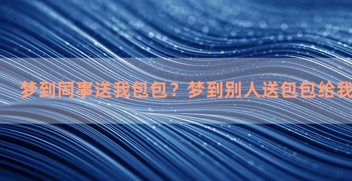 梦到同事送我包包？梦到别人送包包给我预示着什么