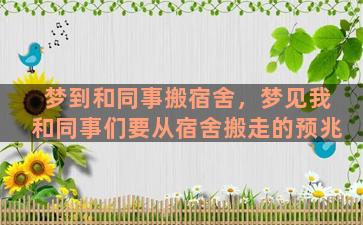 梦到和同事搬宿舍，梦见我和同事们要从宿舍搬走的预兆