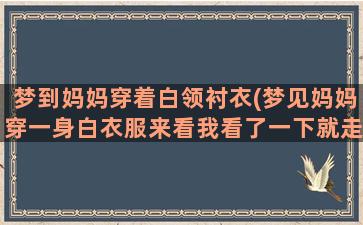 梦到妈妈穿着白领衬衣(梦见妈妈穿一身白衣服来看我看了一下就走)