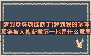 梦到珍珠项链断了(梦到我的珍珠项链被人拽断撒落一地是什么意思)