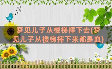 梦见儿子从楼梯摔下去(梦见儿子从楼梯摔下来都是血)