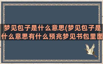 梦见包子是什么意思(梦见包子是什么意思有什么预兆梦见书包里面装的满满的)