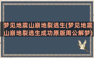 梦见地震山崩地裂逃生(梦见地震山崩地裂逃生成功原版周公解梦)