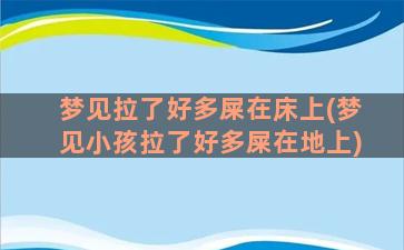 梦见拉了好多屎在床上(梦见小孩拉了好多屎在地上)