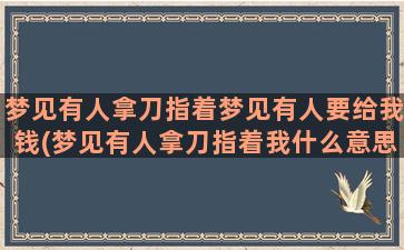 梦见有人拿刀指着梦见有人要给我钱(梦见有人拿刀指着我什么意思)