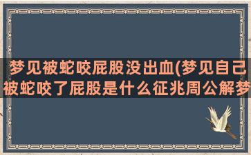 梦见被蛇咬屁股没出血(梦见自己被蛇咬了屁股是什么征兆周公解梦)