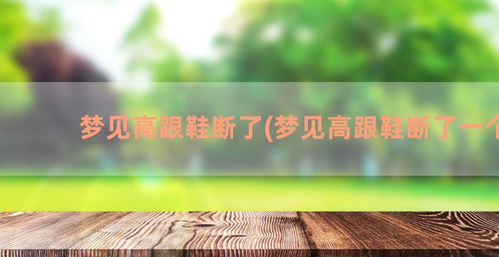 梦见高跟鞋断了(梦见高跟鞋断了一个根)