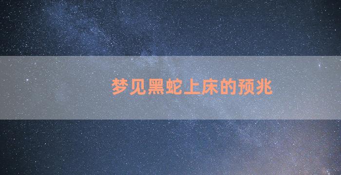 梦见黑蛇上床的预兆