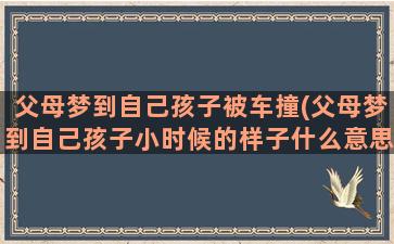 父母梦到自己孩子被车撞(父母梦到自己孩子小时候的样子什么意思)